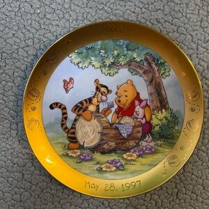 Vintage 1997 Disney Collector Plate Winnie The Pooh Plate Name Jacob On Plate